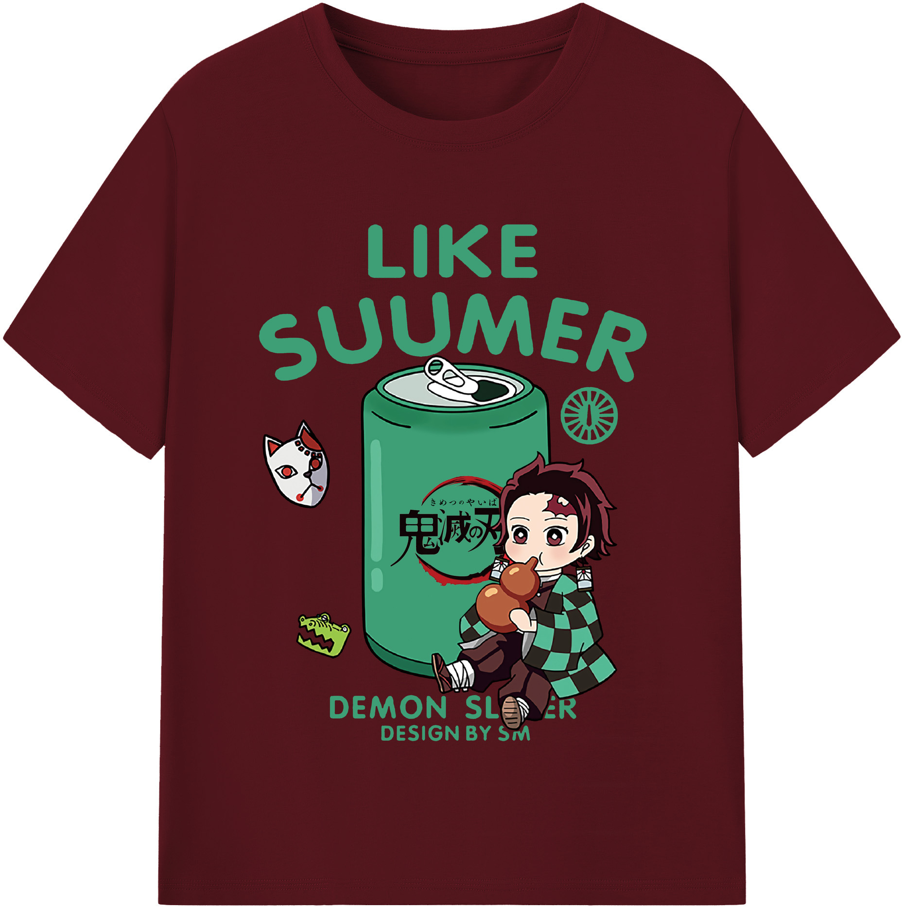 （画像用） 鬼滅の刃 竈門 炭治郎／かまど たんじろう Kamado Tanjirou 綿100％半袖Tシャツ（フロントプリント）